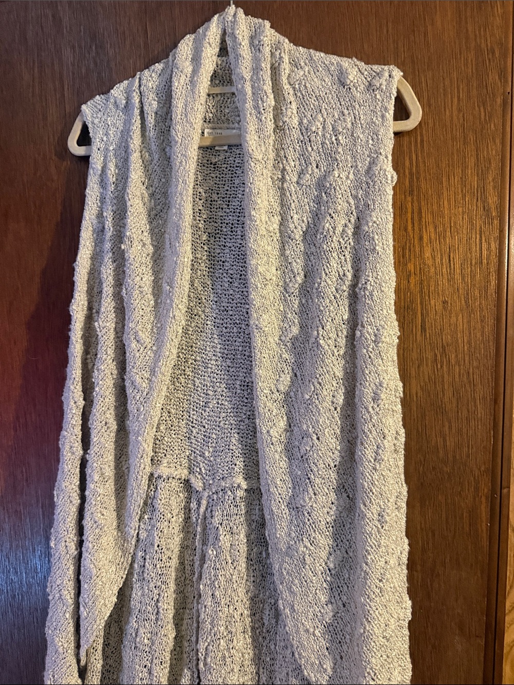Cato Light beige Front Textured Knit cardigan long